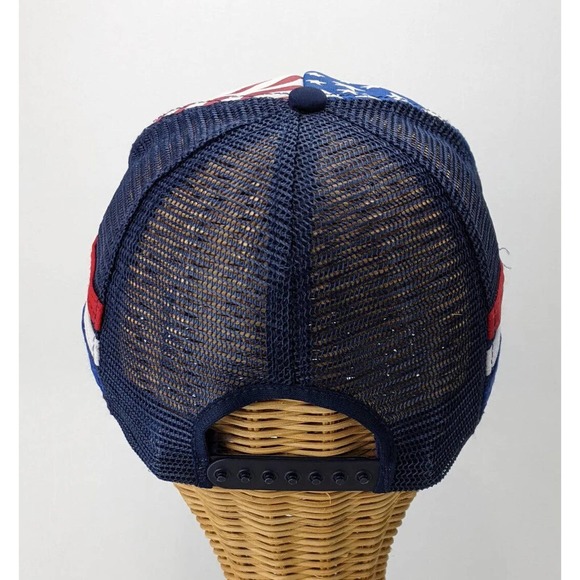 These Colors Don't Run or Burn American Flag Eagle Truck Hat Made in USA Haband - Picture 2 of 8